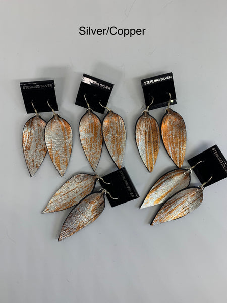 Leather Earrings - Foiled