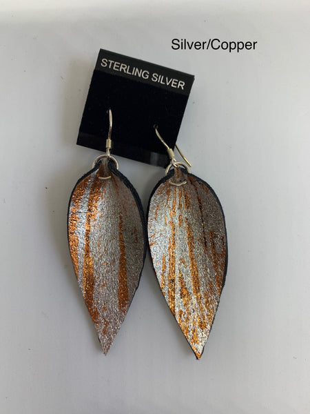 Leather Earrings - Foiled