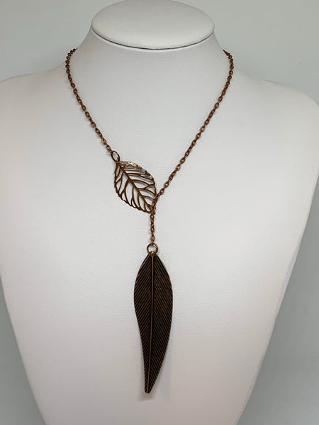 Leaf Loop Necklaces - Antique COPPER