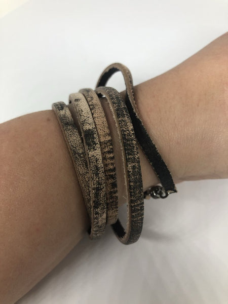 Genuine Leather Wrap Bracelets - Distressed
