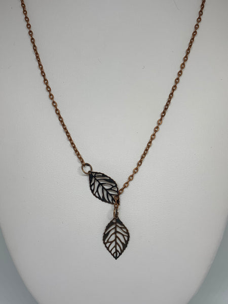 Leaf Loop Necklaces - Antique COPPER