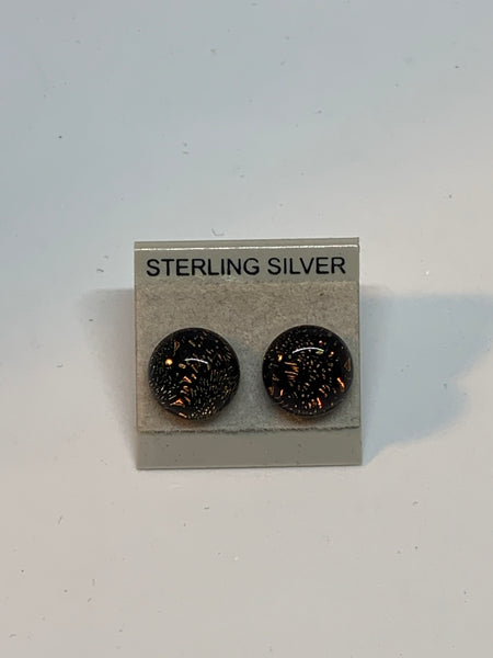 Small Stud earrings - Dichroic Glass/Sterling Silver