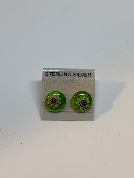 Small Stud earrings - Glass/Sterling Silver