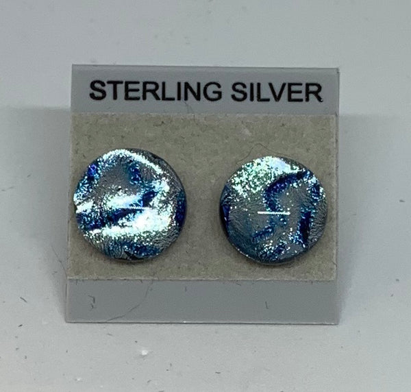 Small Stud earrings - Dichroic Glass/Sterling Silver