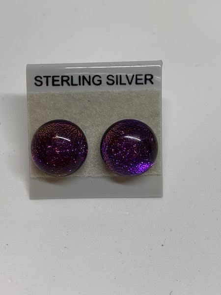 Small Stud earrings - Dichroic Glass/Sterling Silver