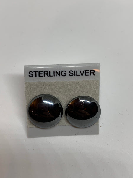 Small Stud earrings - Frosted Glass/Sterling Silver