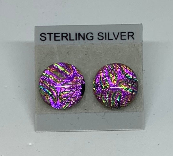 Small Stud earrings - Dichroic Glass/Sterling Silver