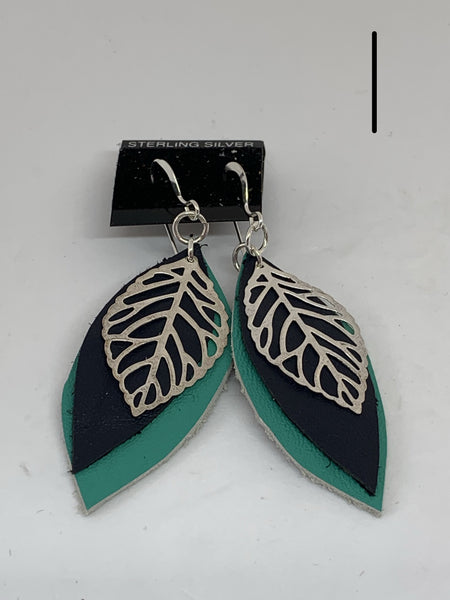 Leather Earrings - Layered Small