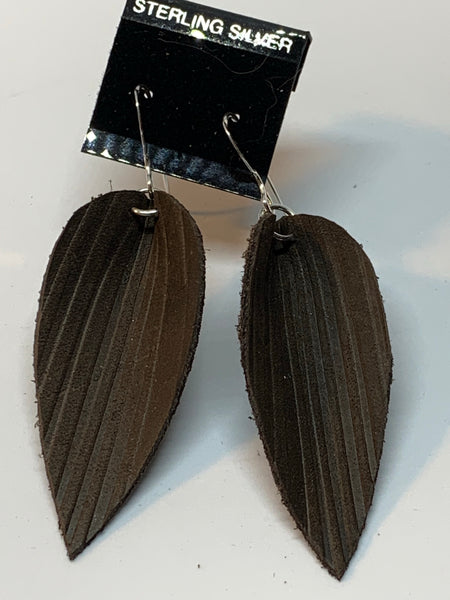 Leather Earrings - Embossed