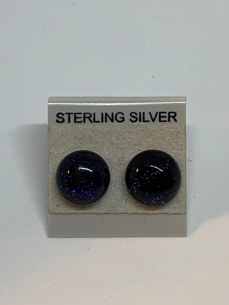 Small Stud earrings - Dichroic Glass/Sterling Silver