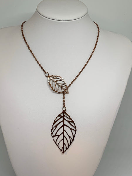 Leaf Loop Necklaces - Antique COPPER