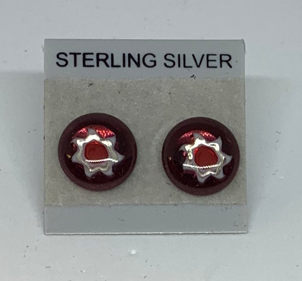 Small Stud earrings - Glass/Sterling Silver