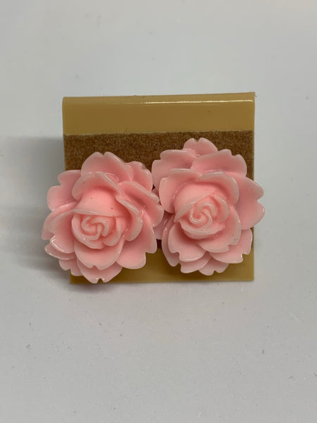 Flower Stud Earrings - Light Pink