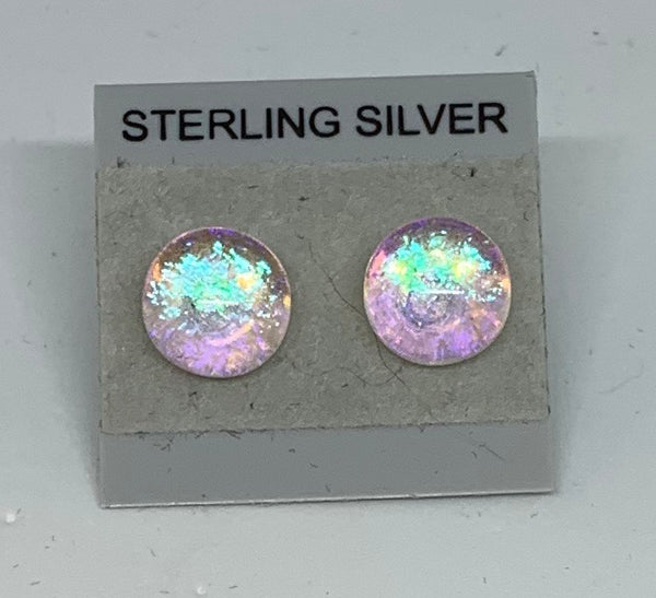 Small Stud earrings - Dichroic Glass/Sterling Silver