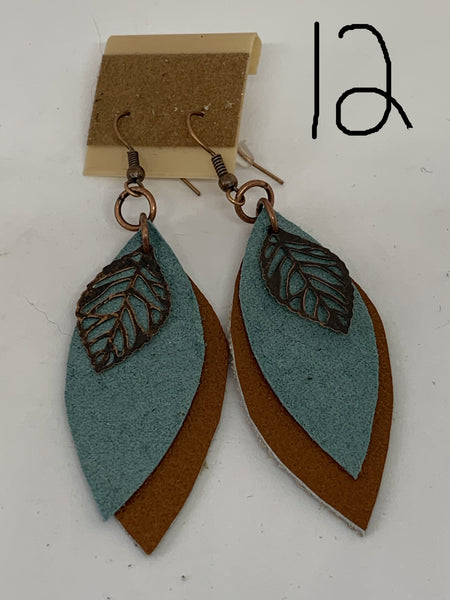 Leather Earrings - Layered Small