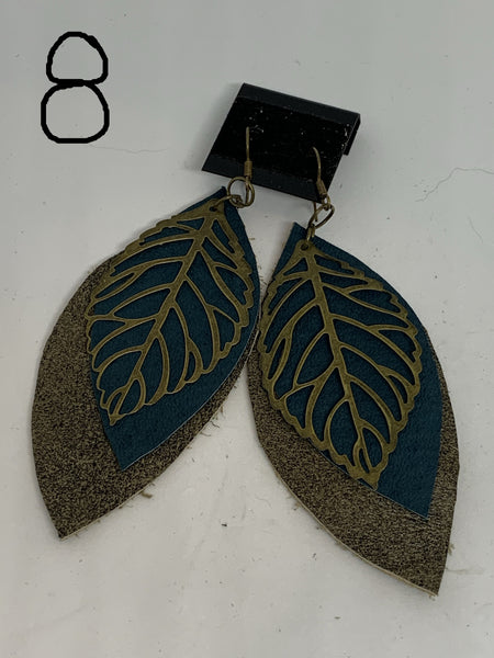 Leather Earrings - Layered Large