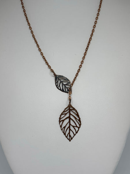 Leaf Loop Necklaces - Antique COPPER
