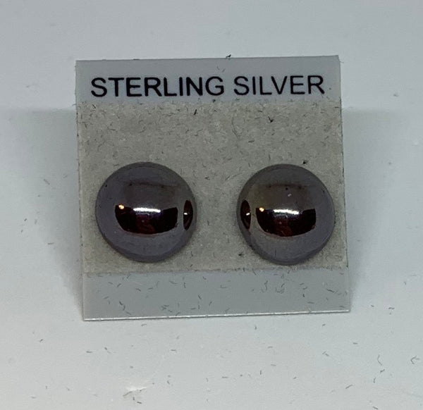 Small Stud earrings - Frosted Glass/Sterling Silver