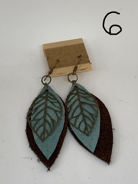 Leather Earrings - Layered Small