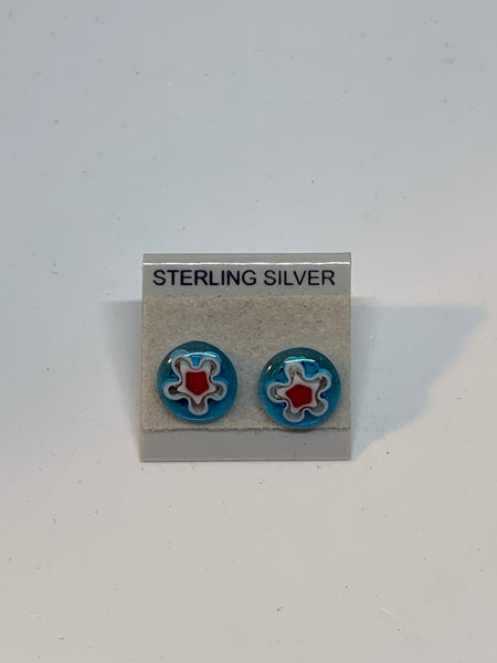 Small Stud earrings - Glass/Sterling Silver