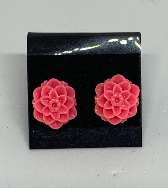 Flower Stud Earrings - Pink