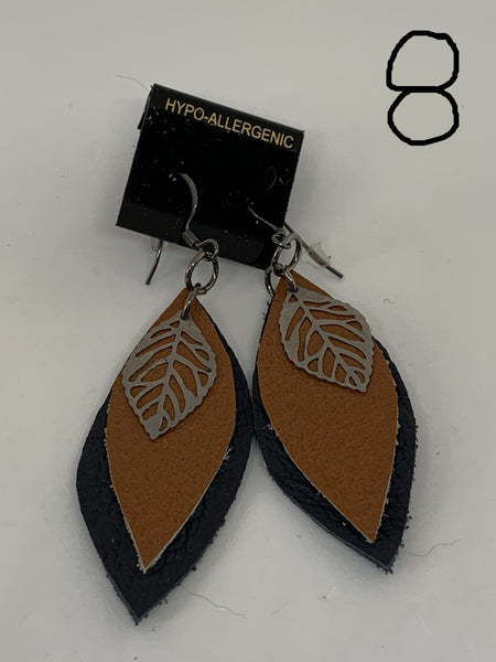 Leather Earrings - Layered Small