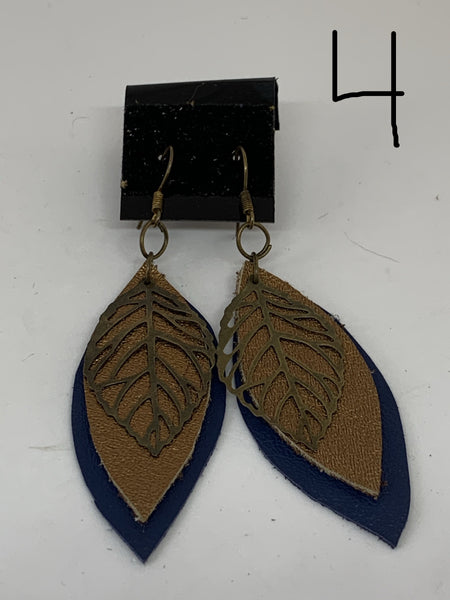 Leather Earrings - Layered Small