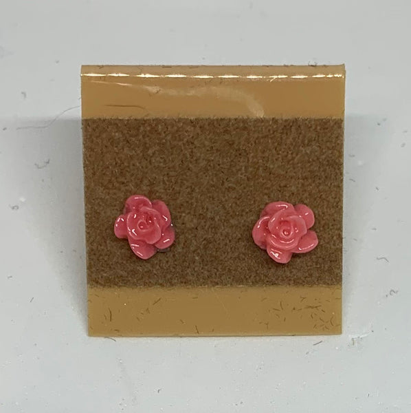 Flower Stud Earrings - Pink