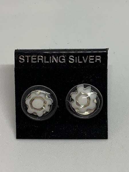 Small Stud earrings - Glass/Sterling Silver