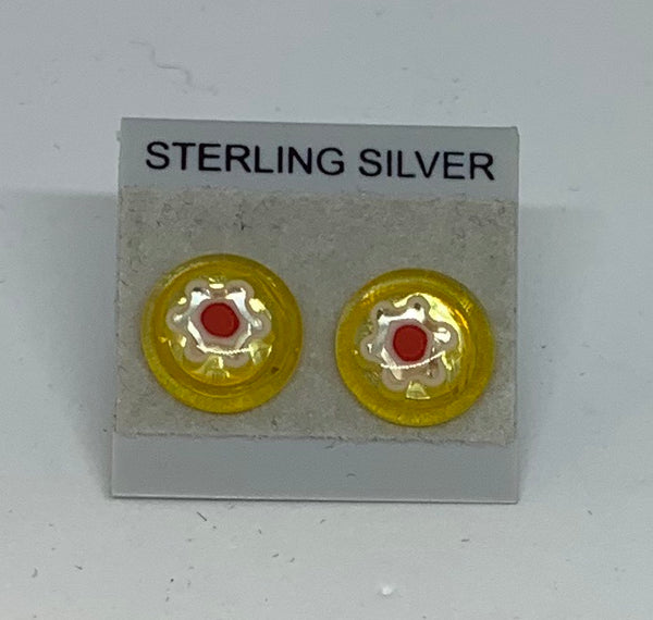 Small Stud earrings - Glass/Sterling Silver
