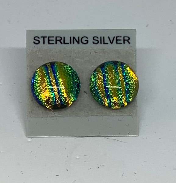 Small Stud earrings - Dichroic Glass/Sterling Silver