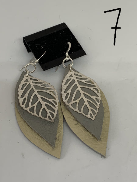 Leather Earrings - Layered Small