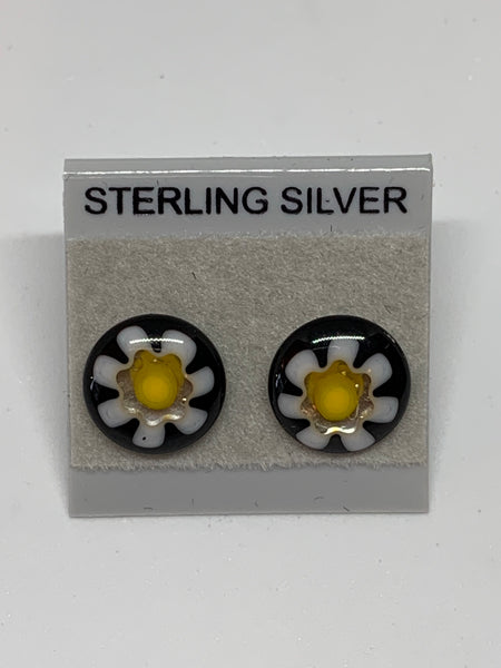 Small Stud earrings - Glass/Sterling Silver