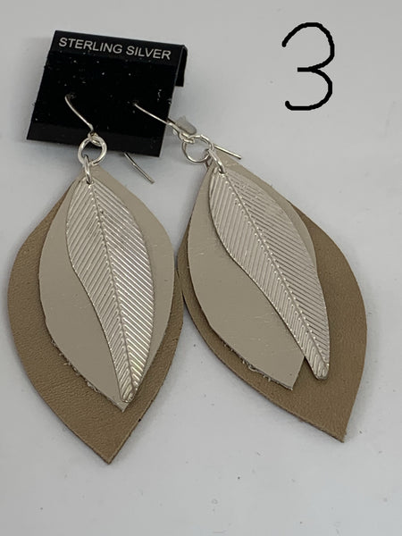 Leather Earrings - Layered Medium