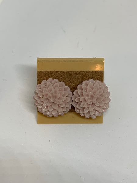 Flower Stud Earrings - Light Pink