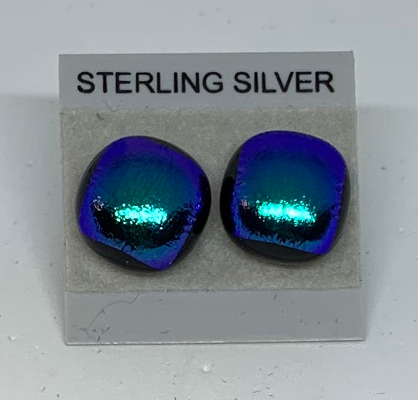Small Stud earrings - Dichroic Glass/Sterling Silver