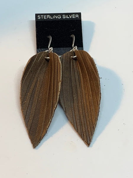 Leather Earrings - Embossed
