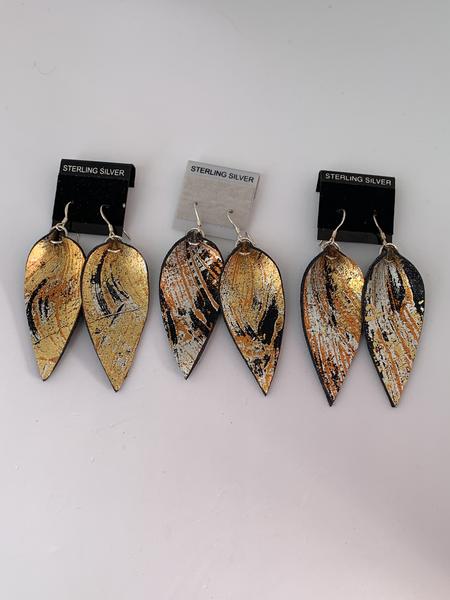 Leather Earrings - Foiled