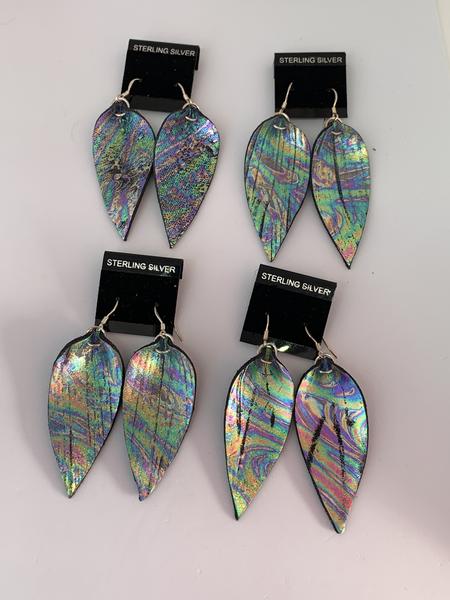 Leather Earrings - Foiled