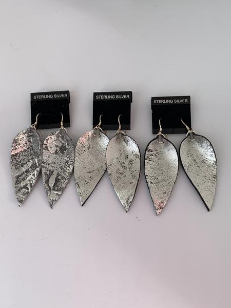 Leather Earrings - Foiled