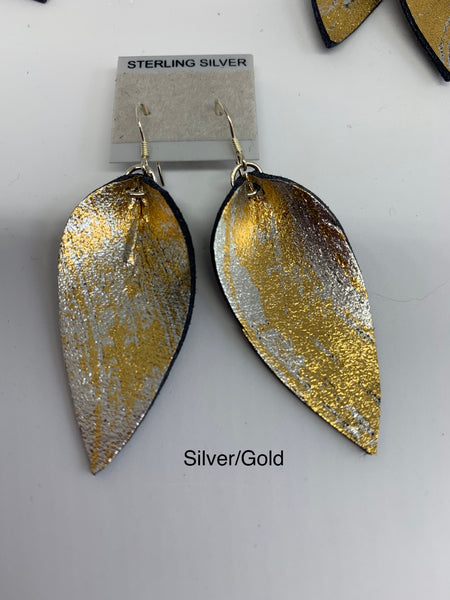Leather Earrings - Foiled