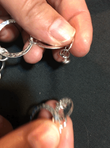 Hammered Hoop Bracelet Silver