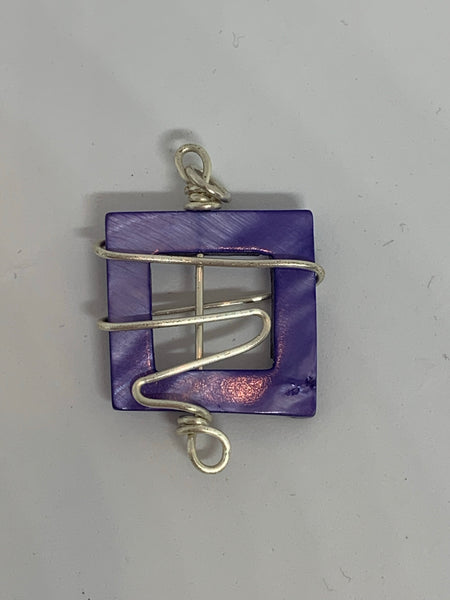 Wire Wrapped Shell Pendants Square
