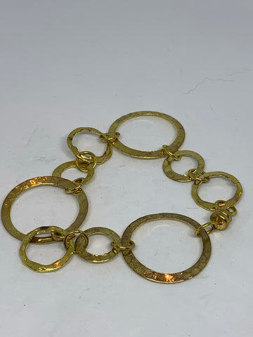 Hammered Hoop Bracelet Gold