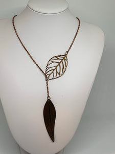 Leaf Loop Necklaces - Antique COPPER