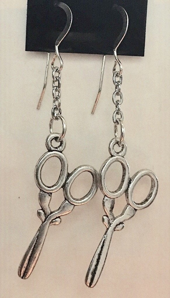 Scissor Earrings- Silver