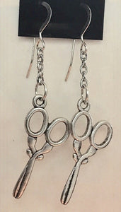 Scissor Earrings- Silver