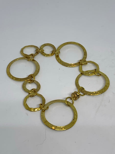 Hammered Hoop Bracelet Gold