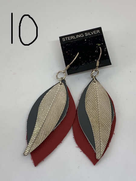Leather Earrings - Layered Small