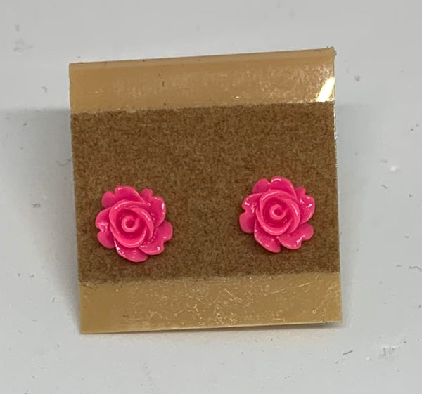 Flower Stud Earrings - Pink